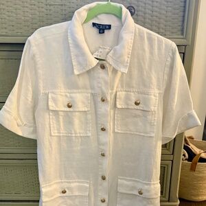 Classic White Linen JCrew Dress • SZ 10